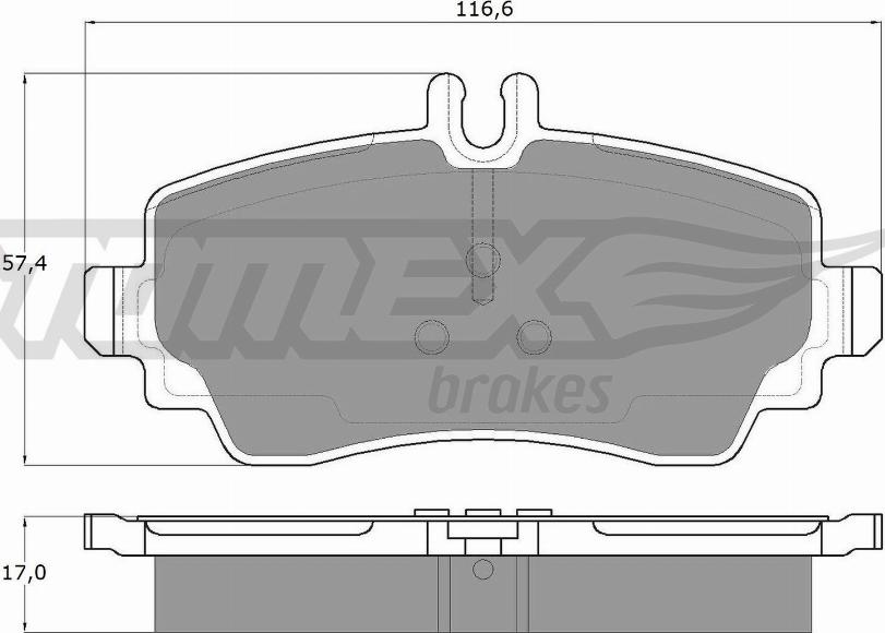 TOMEX brakes TX 12-75 - Тормозные колодки, дисковые, комплект www.autospares.lv