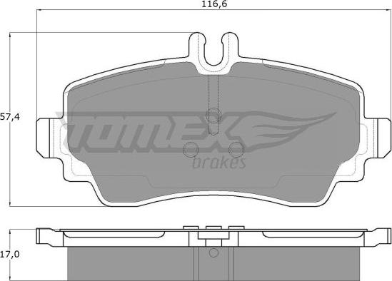 TOMEX brakes TX 12-75 - Bremžu uzliku kompl., Disku bremzes www.autospares.lv