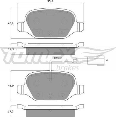 TOMEX brakes TX 12-703 - Bremžu uzliku kompl., Disku bremzes www.autospares.lv