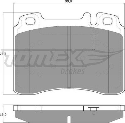 TOMEX brakes TX 12-711 - Bremžu uzliku kompl., Disku bremzes www.autospares.lv