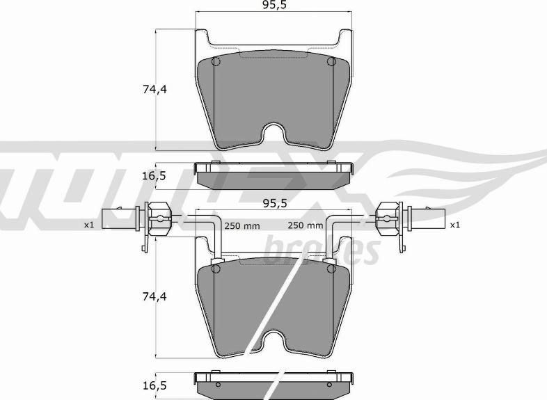 TOMEX brakes TX 17-99 - Bremžu uzliku kompl., Disku bremzes www.autospares.lv