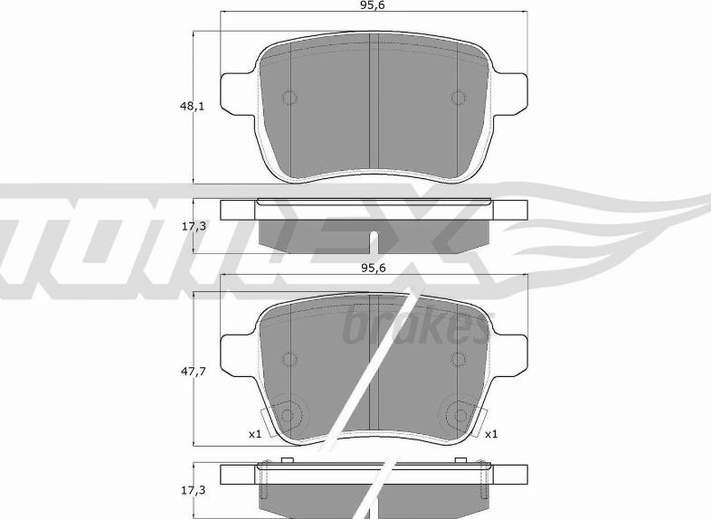 TOMEX brakes TX 17-94 - Bremžu uzliku kompl., Disku bremzes www.autospares.lv