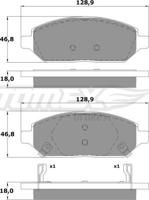 TOMEX brakes TX 17-90 - Тормозные колодки, дисковые, комплект www.autospares.lv