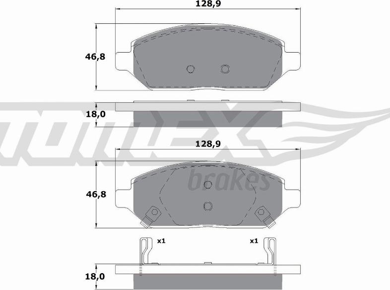 TOMEX brakes TX 17-90 - Тормозные колодки, дисковые, комплект www.autospares.lv