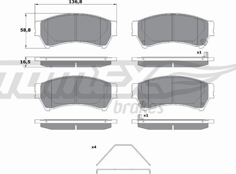 TOMEX brakes TX 17-40 - Bremžu uzliku kompl., Disku bremzes www.autospares.lv