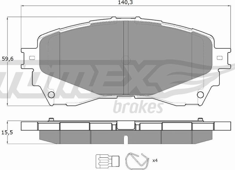 TOMEX brakes TX 17-41 - Bremžu uzliku kompl., Disku bremzes www.autospares.lv