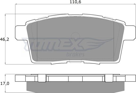 TOMEX brakes TX 17-43 - Bremžu uzliku kompl., Disku bremzes autospares.lv