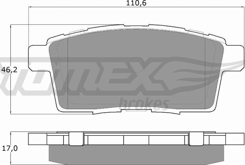 TOMEX brakes TX 17-43 - Bremžu uzliku kompl., Disku bremzes autospares.lv