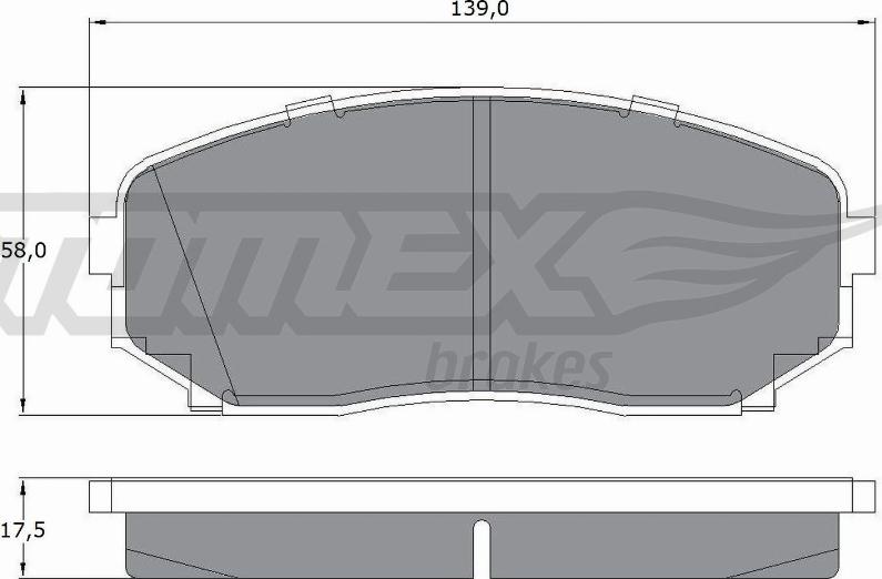 TOMEX brakes TX 17-42 - Brake Pad Set, disc brake www.autospares.lv