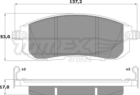 TOMEX brakes TX 17-56 - Bremžu uzliku kompl., Disku bremzes www.autospares.lv