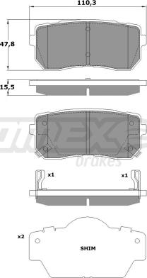 TOMEX brakes TX 17-50 - Bremžu uzliku kompl., Disku bremzes www.autospares.lv