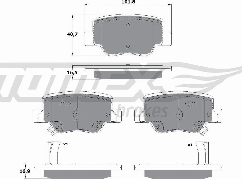 TOMEX brakes TX 17-58 - Bremžu uzliku kompl., Disku bremzes autospares.lv