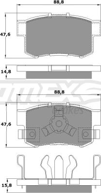 TOMEX brakes TX 17-53 - Тормозные колодки, дисковые, комплект www.autospares.lv