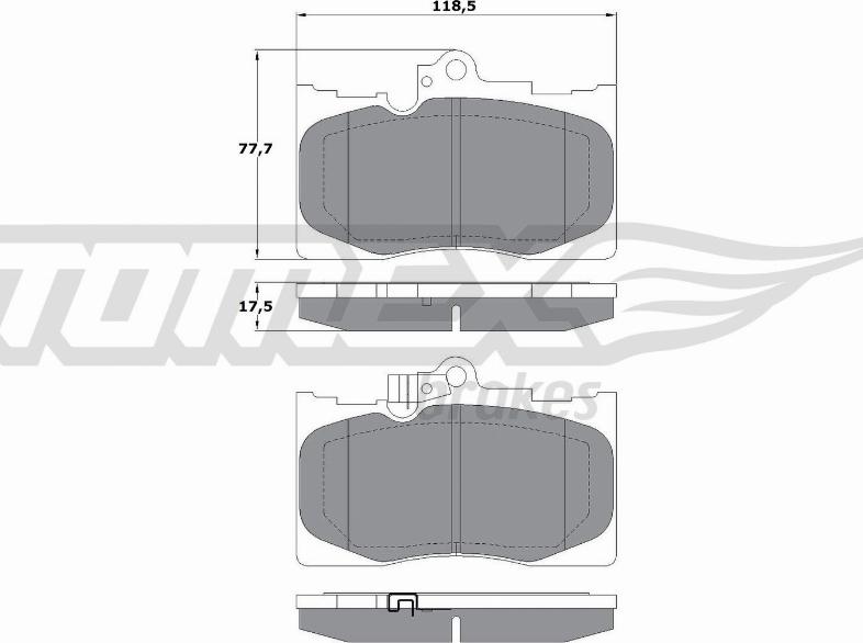 TOMEX brakes TX 17-60 - Bremžu uzliku kompl., Disku bremzes www.autospares.lv