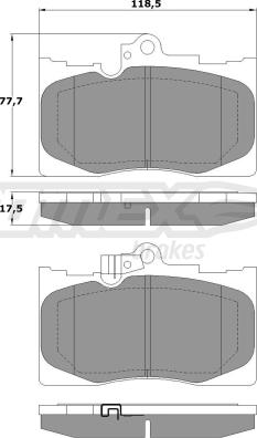 TOMEX brakes TX 17-60 - Bremžu uzliku kompl., Disku bremzes www.autospares.lv