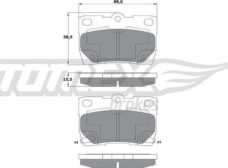 TOMEX brakes TX 17-61 - Bremžu uzliku kompl., Disku bremzes www.autospares.lv