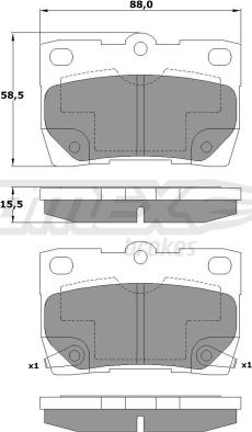 TOMEX brakes TX 17-61 - Bremžu uzliku kompl., Disku bremzes www.autospares.lv