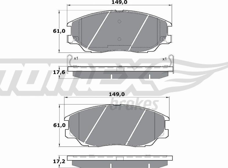 TOMEX brakes TX 17-09 - Тормозные колодки, дисковые, комплект www.autospares.lv