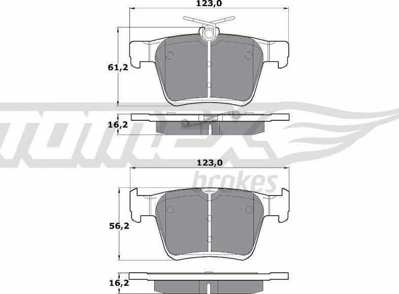 TOMEX brakes TX 17-05 - Тормозные колодки, дисковые, комплект www.autospares.lv