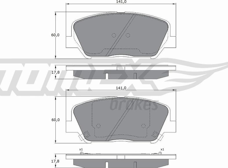 TOMEX brakes TX 17-01 - Bremžu uzliku kompl., Disku bremzes autospares.lv