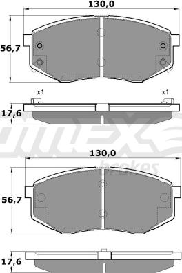 TOMEX brakes TX 17-08 - Bremžu uzliku kompl., Disku bremzes www.autospares.lv