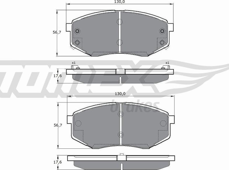 TOMEX brakes TX 17-08 - Bremžu uzliku kompl., Disku bremzes www.autospares.lv