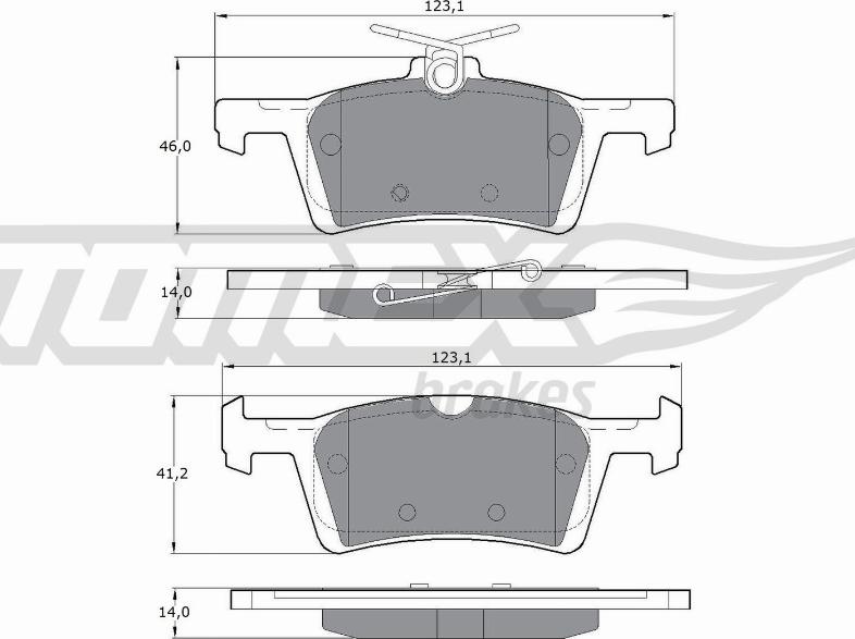 TOMEX brakes TX 17-021 - Bremžu uzliku kompl., Disku bremzes www.autospares.lv