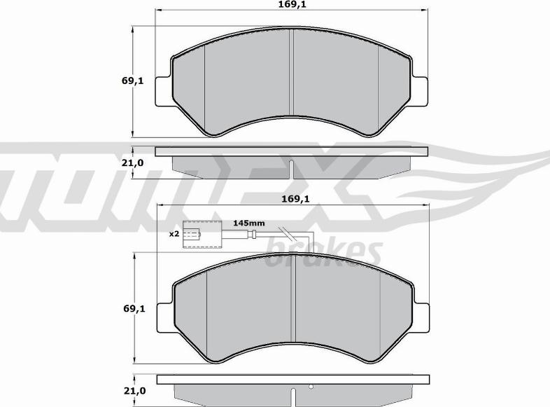 TOMEX brakes TX 17-19 - Bremžu uzliku kompl., Disku bremzes autospares.lv