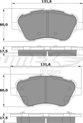 TOMEX brakes TX 17-16 - Bremžu uzliku kompl., Disku bremzes www.autospares.lv