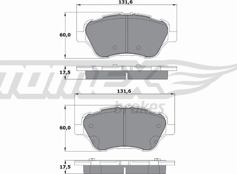 TOMEX brakes TX 17-16 - Bremžu uzliku kompl., Disku bremzes autospares.lv