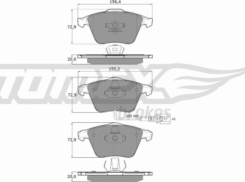 TOMEX brakes TX 17-11 - Тормозные колодки, дисковые, комплект www.autospares.lv