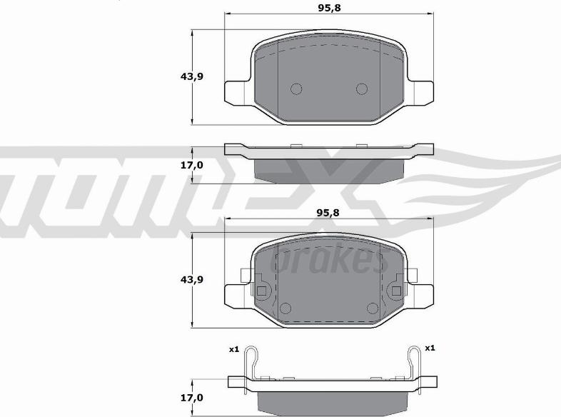 TOMEX brakes TX 17-18 - Bremžu uzliku kompl., Disku bremzes www.autospares.lv