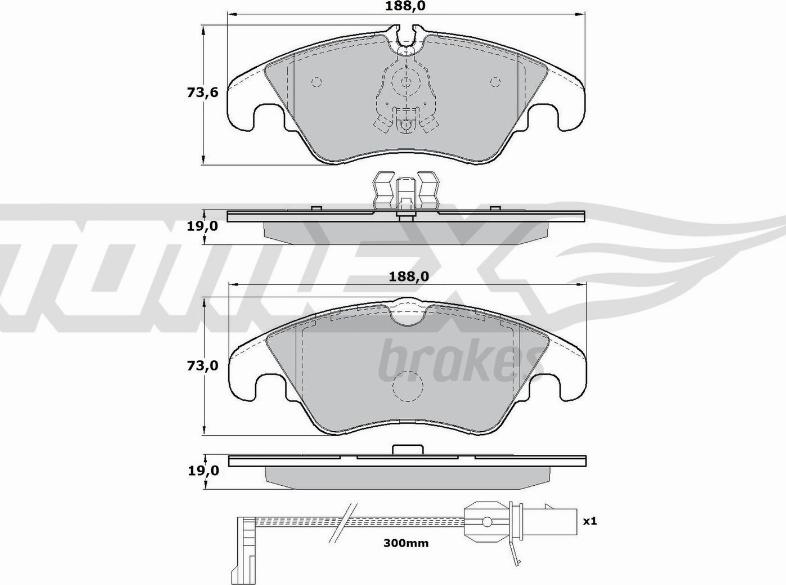 TOMEX brakes TX 17-13 - Тормозные колодки, дисковые, комплект www.autospares.lv