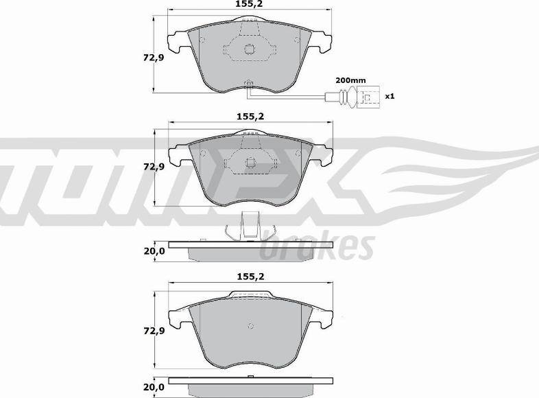 TOMEX brakes TX 17-12 - Тормозные колодки, дисковые, комплект www.autospares.lv