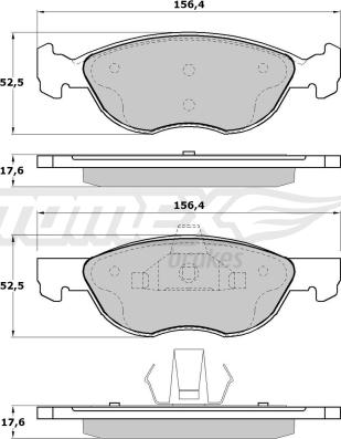 TOMEX brakes TX 17-17 - Bremžu uzliku kompl., Disku bremzes autospares.lv