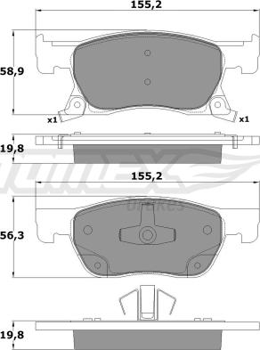 TOMEX brakes TX 17-86 - Bremžu uzliku kompl., Disku bremzes www.autospares.lv