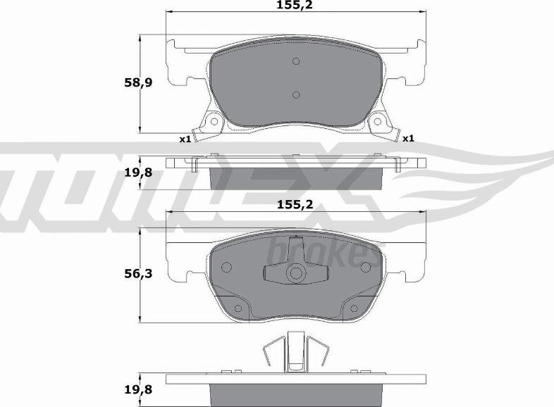 TOMEX brakes TX 17-86 - Bremžu uzliku kompl., Disku bremzes www.autospares.lv