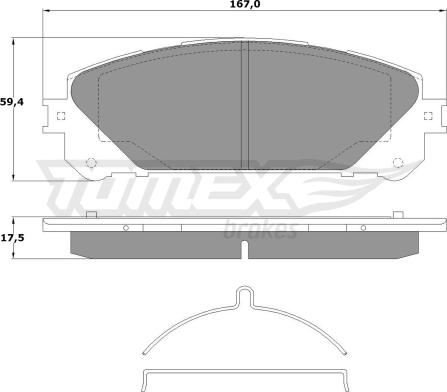 TOMEX brakes TX 17-80 - Bremžu uzliku kompl., Disku bremzes www.autospares.lv