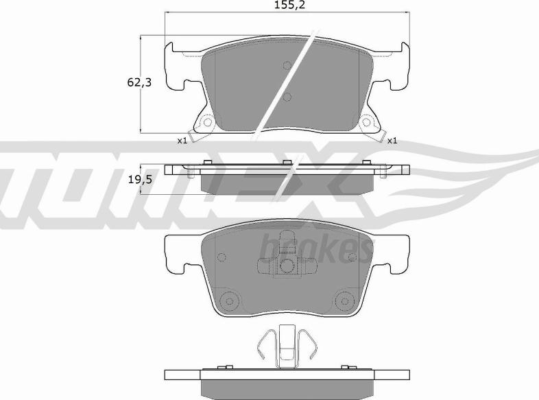 TOMEX brakes TX 17-87 - Bremžu uzliku kompl., Disku bremzes www.autospares.lv