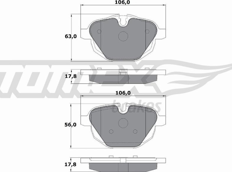 TOMEX brakes TX 17-34 - Bremžu uzliku kompl., Disku bremzes www.autospares.lv