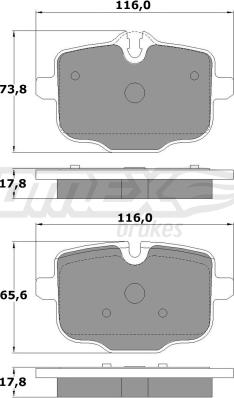 TOMEX brakes TX 17-36 - Bremžu uzliku kompl., Disku bremzes autospares.lv