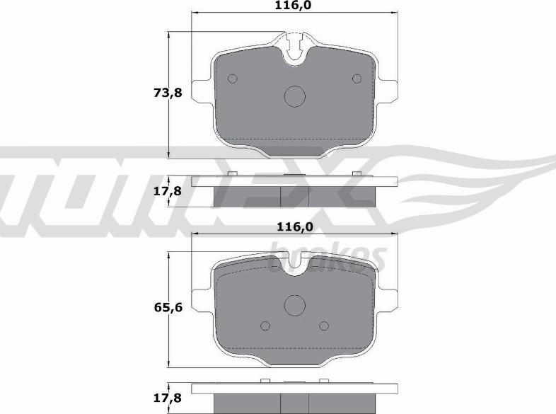 TOMEX brakes TX 17-36 - Bremžu uzliku kompl., Disku bremzes autospares.lv