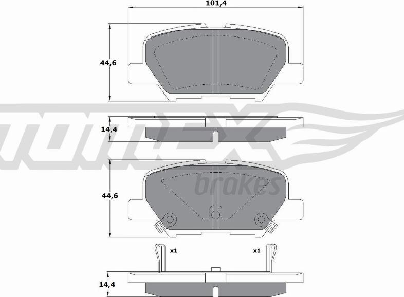 TOMEX brakes TX 17-30 - Brake Pad Set, disc brake www.autospares.lv