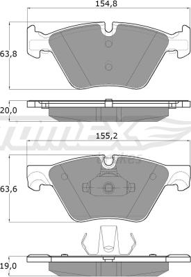 TOMEX brakes TX 17-33 - Bremžu uzliku kompl., Disku bremzes autospares.lv