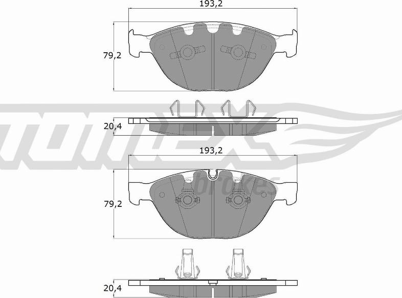 TOMEX brakes TX 17-37 - Bremžu uzliku kompl., Disku bremzes www.autospares.lv