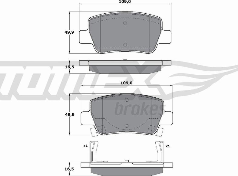 TOMEX brakes TX 17-21 - Bremžu uzliku kompl., Disku bremzes autospares.lv