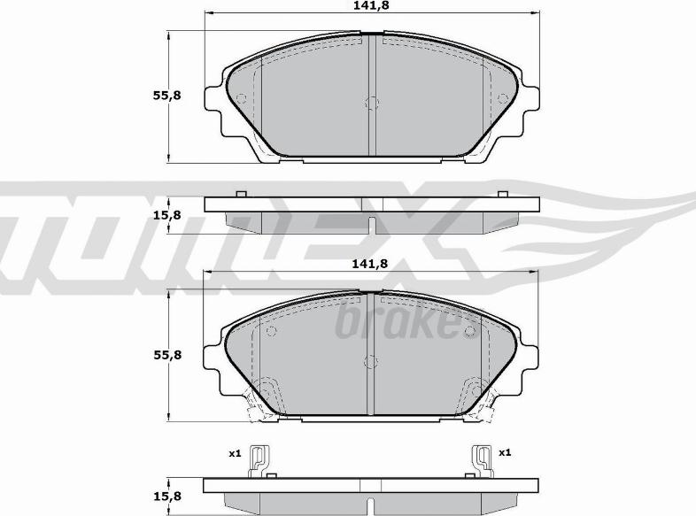 TOMEX brakes TX 17-23 - Bremžu uzliku kompl., Disku bremzes autospares.lv