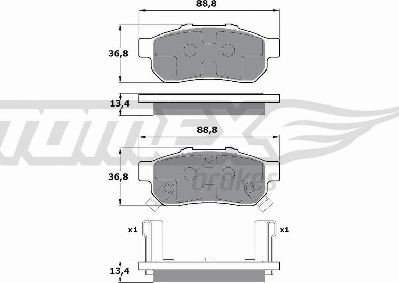 TOMEX brakes TX 17-22 - Bremžu uzliku kompl., Disku bremzes autospares.lv