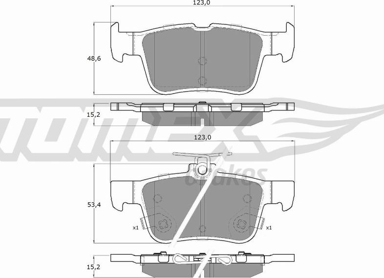 TOMEX brakes TX 17-76 - Тормозные колодки, дисковые, комплект www.autospares.lv