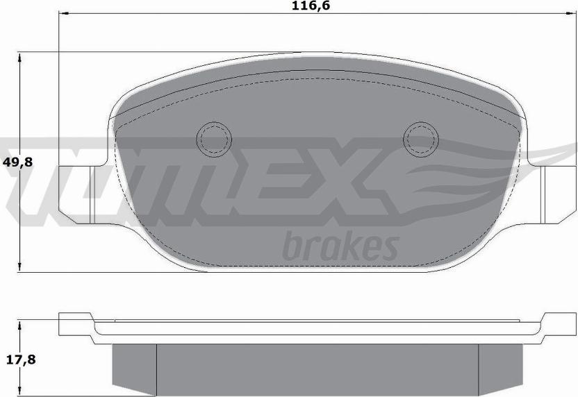 TOMEX brakes TX 17-70 - Тормозные колодки, дисковые, комплект www.autospares.lv